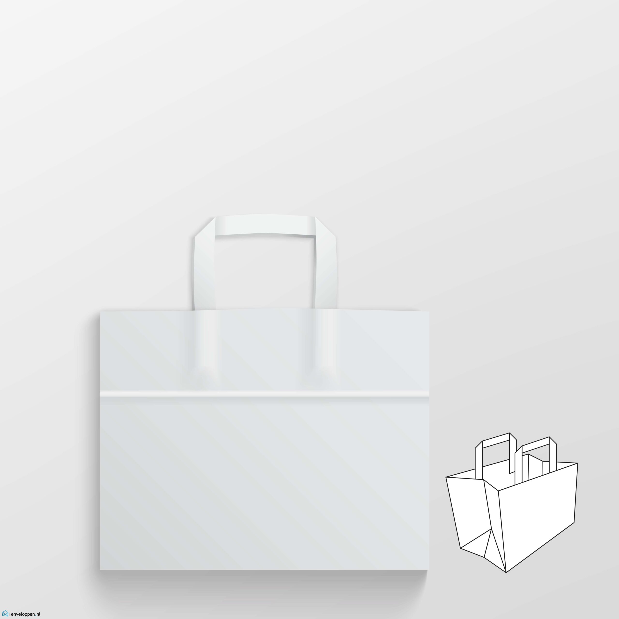 Papieren tasje 32 x 20 x 25 cm wit Papieren tasje 32 x 20 x 25 cm wit
