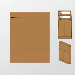 Verzendzak envelop E-Green 350x450x120+100 2x strip 120 grs bruin