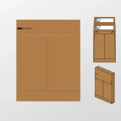 Verzendzak envelop E-Green 350x450x80+100 2x strip 120 grs bruin
